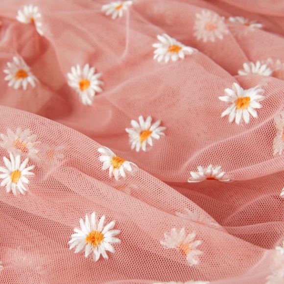 Zara pink embroidered tulle bucket bag - Picture 4 of 7